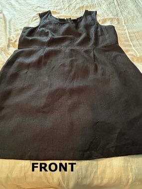 DRESS, PURE LINEN, BLACK, SIZE 24W, ROUND COLLAR, SLEEVELESS, HAS DARTS, UNLINED